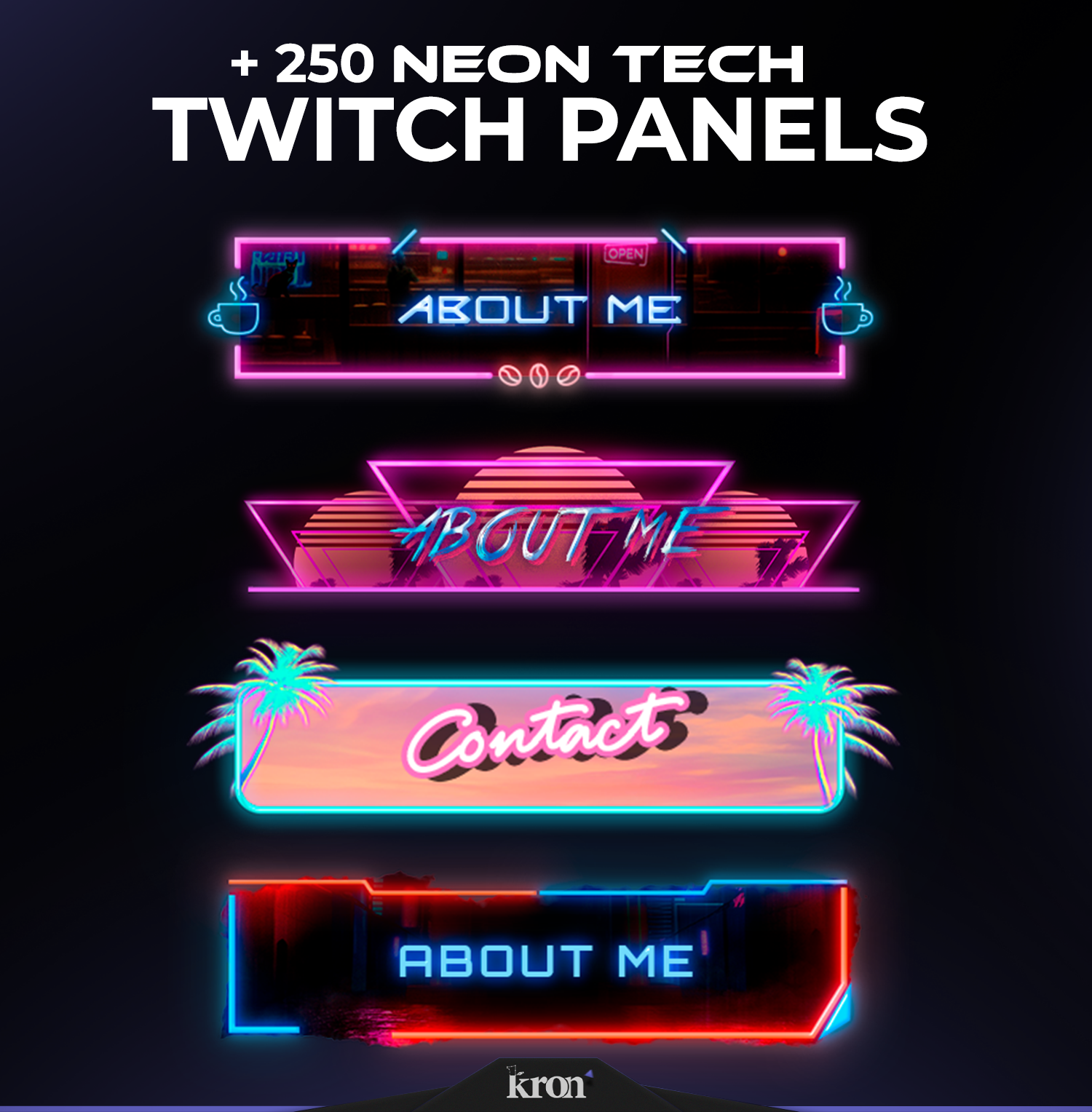 Neon Tech Twitch Panels