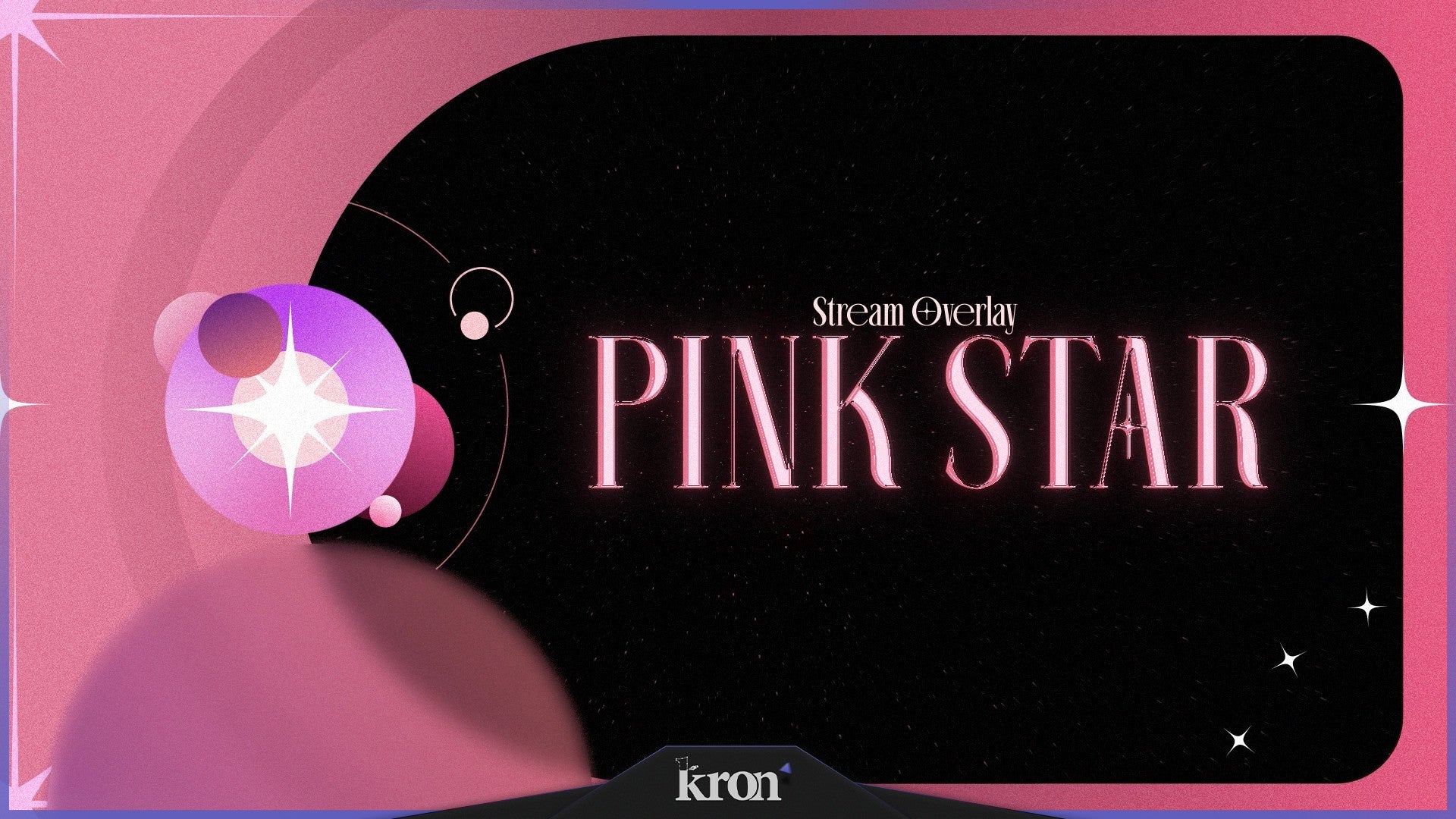 Pink Star Stream Overlay for Twitch - Animated Pink Cute Elegant Package with Alerts and Widgets | byKron