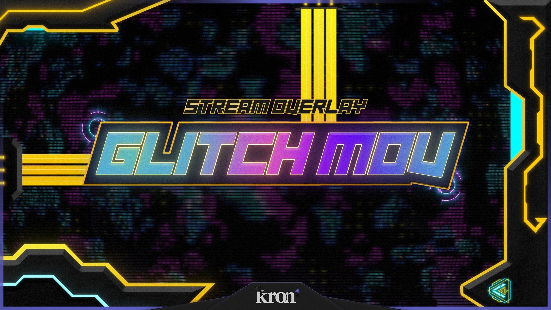 Glitch Mov Stream Overlay for Twitch - Animated Valorant Glitchpop Neon Cyber Package with Alerts and Widgets | byKron