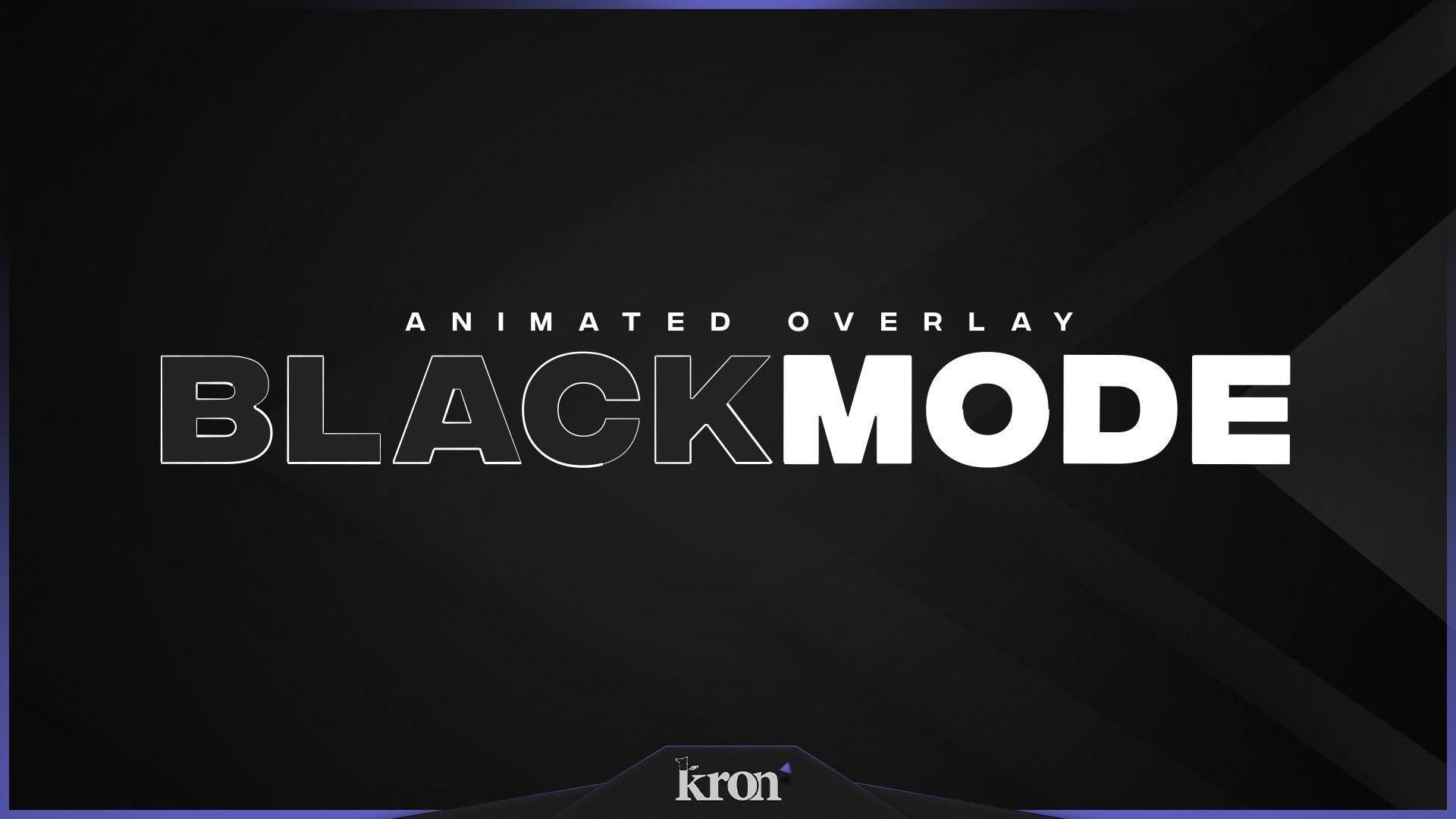 Black Mode Stream Overlay for Twitch - Animated Dark Sleek Professional Minimalist Package with Alerts and Widgets | byKron