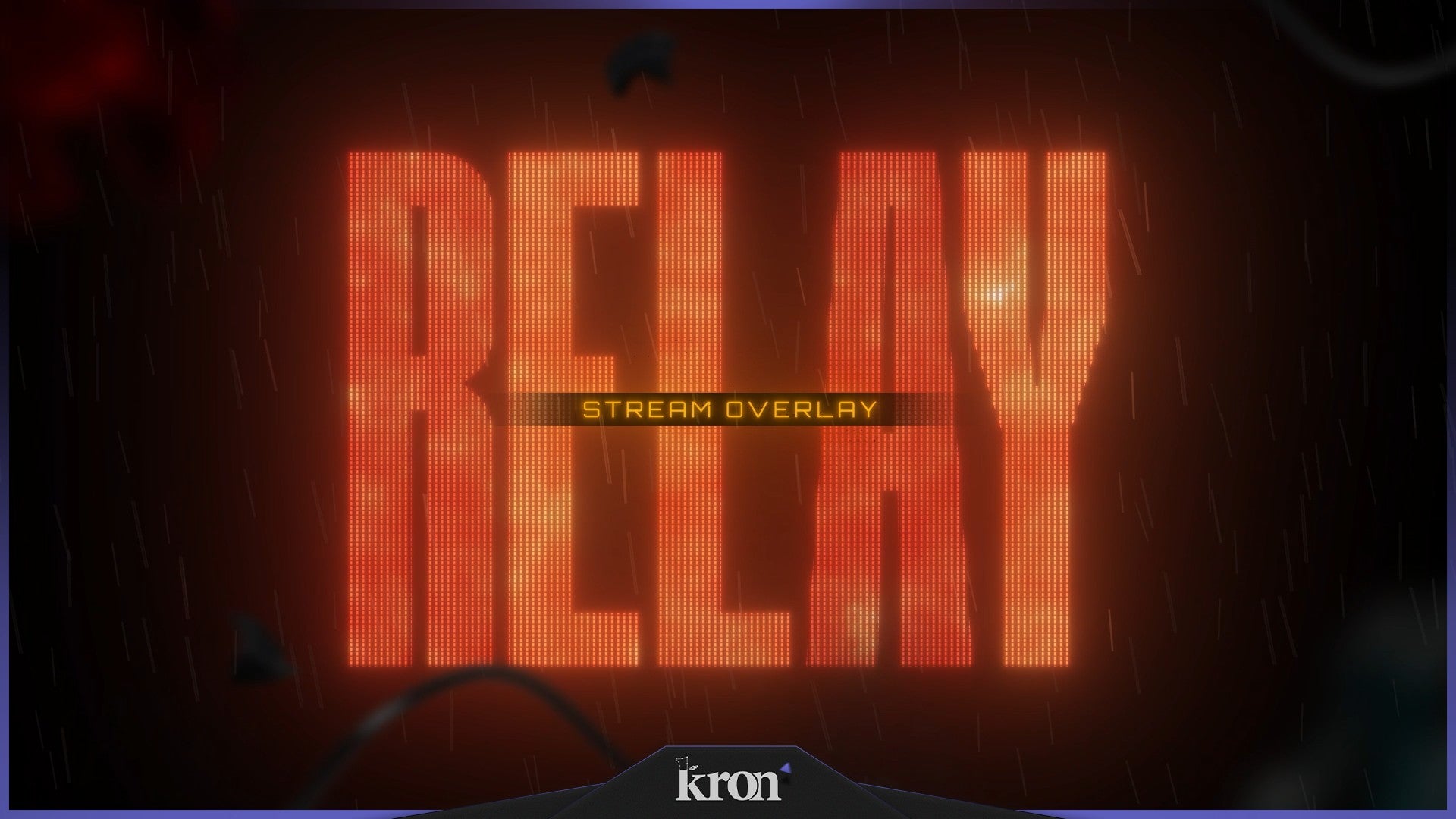 Relay Stream Overlay for Twitch - Animated Neon LED Futuristic Package with Alerts and Widgets | byKron
