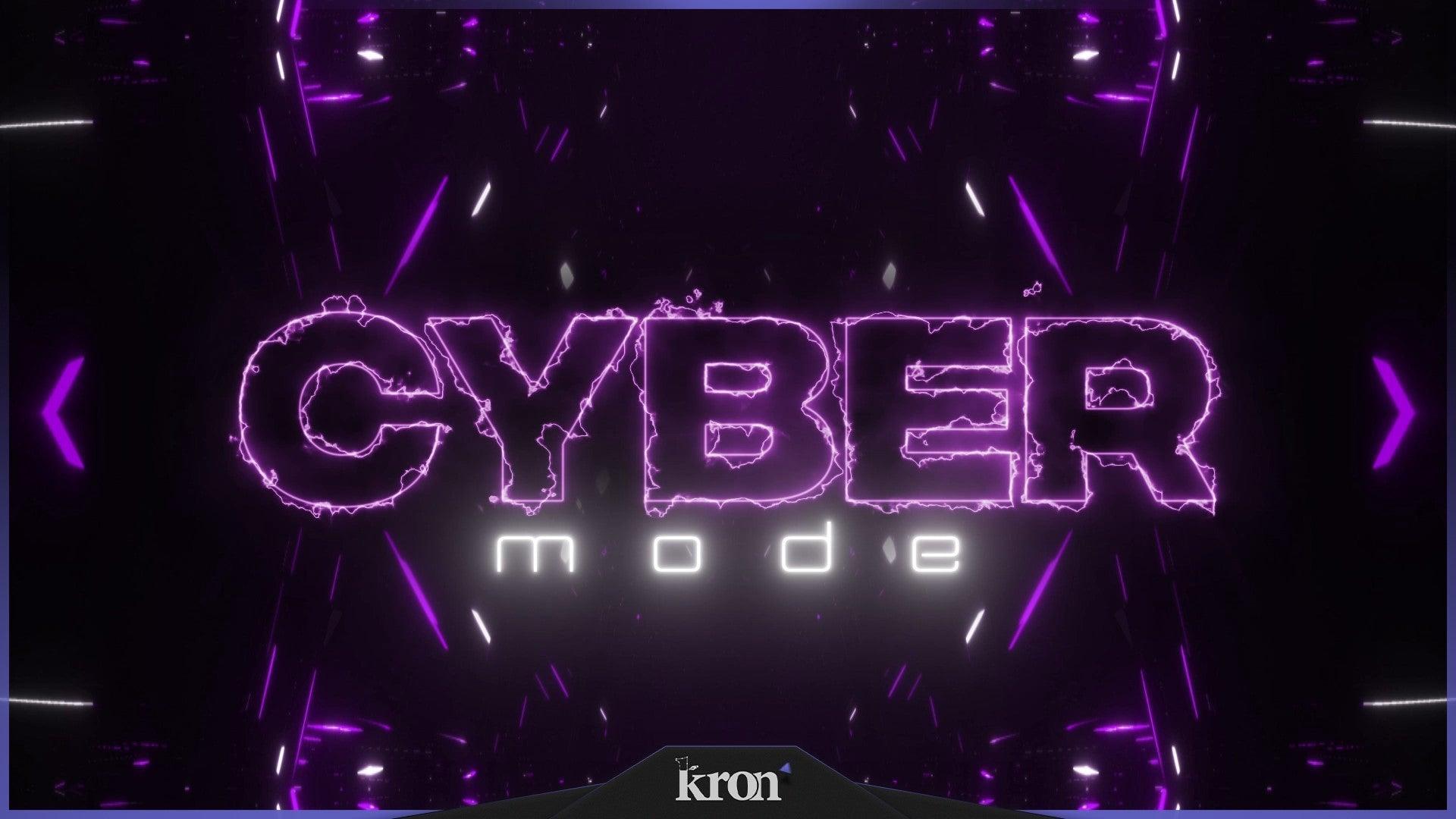 Cyber Mode Stream Overlay for Twitch - Animated Purple Neon Cyberpunk High-Tech Synthwave Package with Alerts and Widgets | byKron