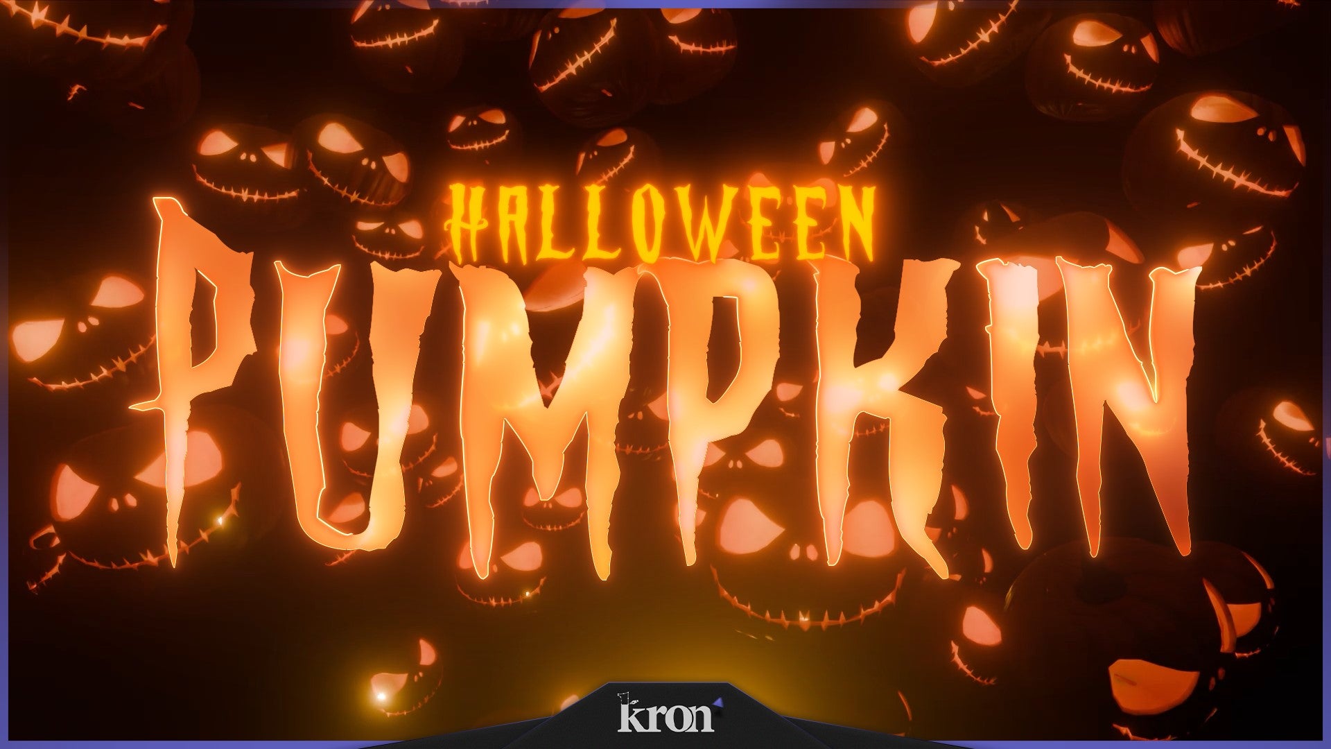 Halloween Pumpkin Stream Overlay for Twitch - Animated Orange Black Glowing Pumpkin Halloween Package with Alerts and Widgets | byKron