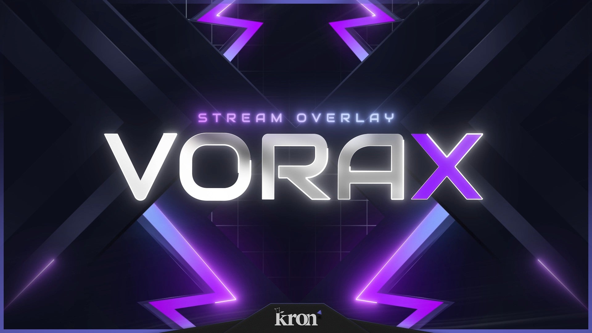 Vorax Stream Overlay for Twitch - Animated Purple Electric Geometric Neon Package with Alerts and Widgets | byKron