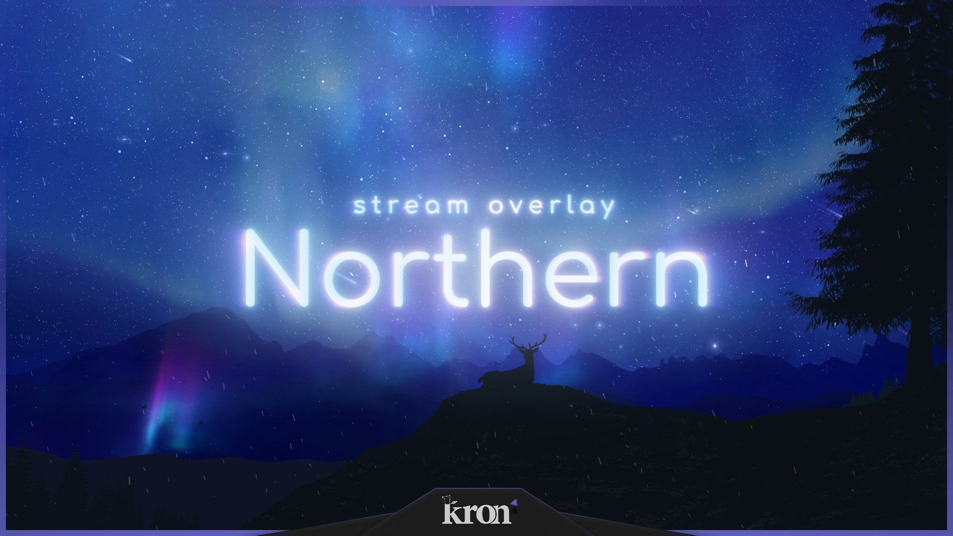 Northern Stream Overlay for Twitch - Animated Aurora Borealis Northern Lights Nature Space Package with Alerts and Widgets | byKron