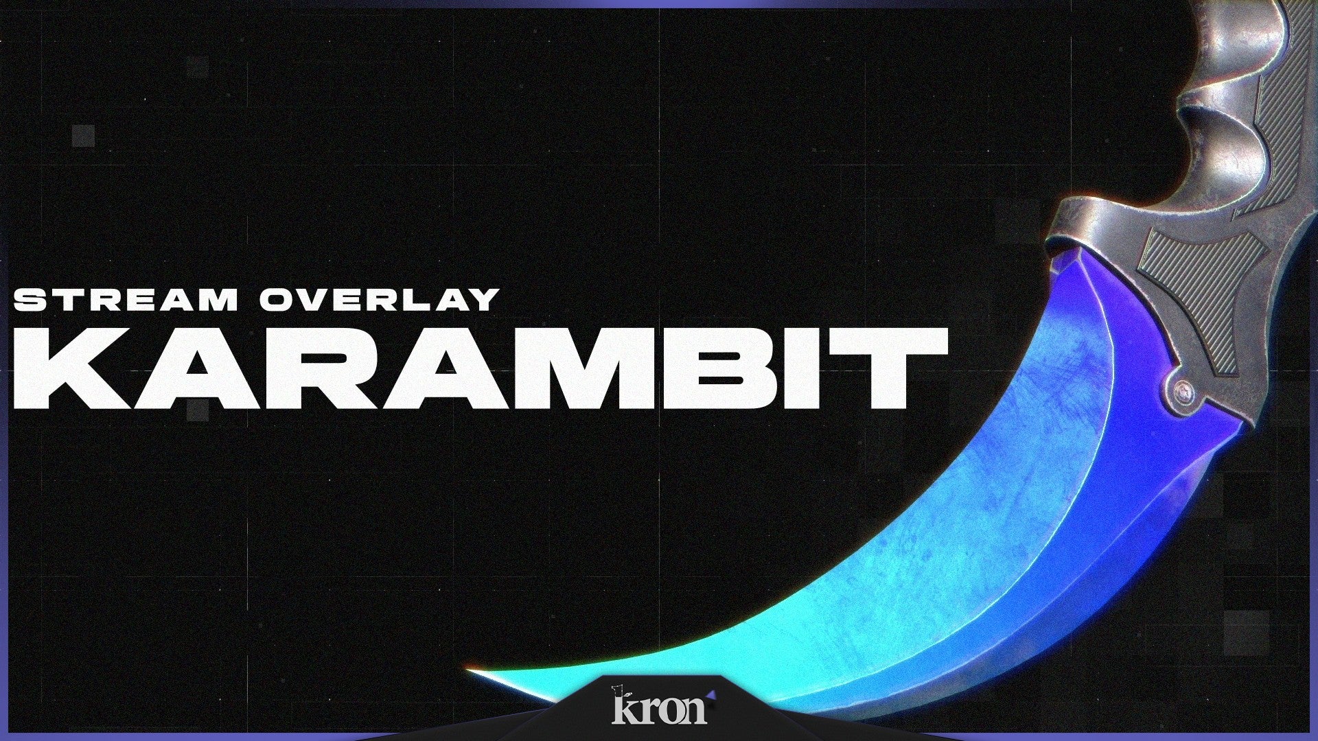Karambit Stream Overlay for Twitch - Animated Blue Blade CS FPS Precision 3D Package with Alerts and Widgets | byKron