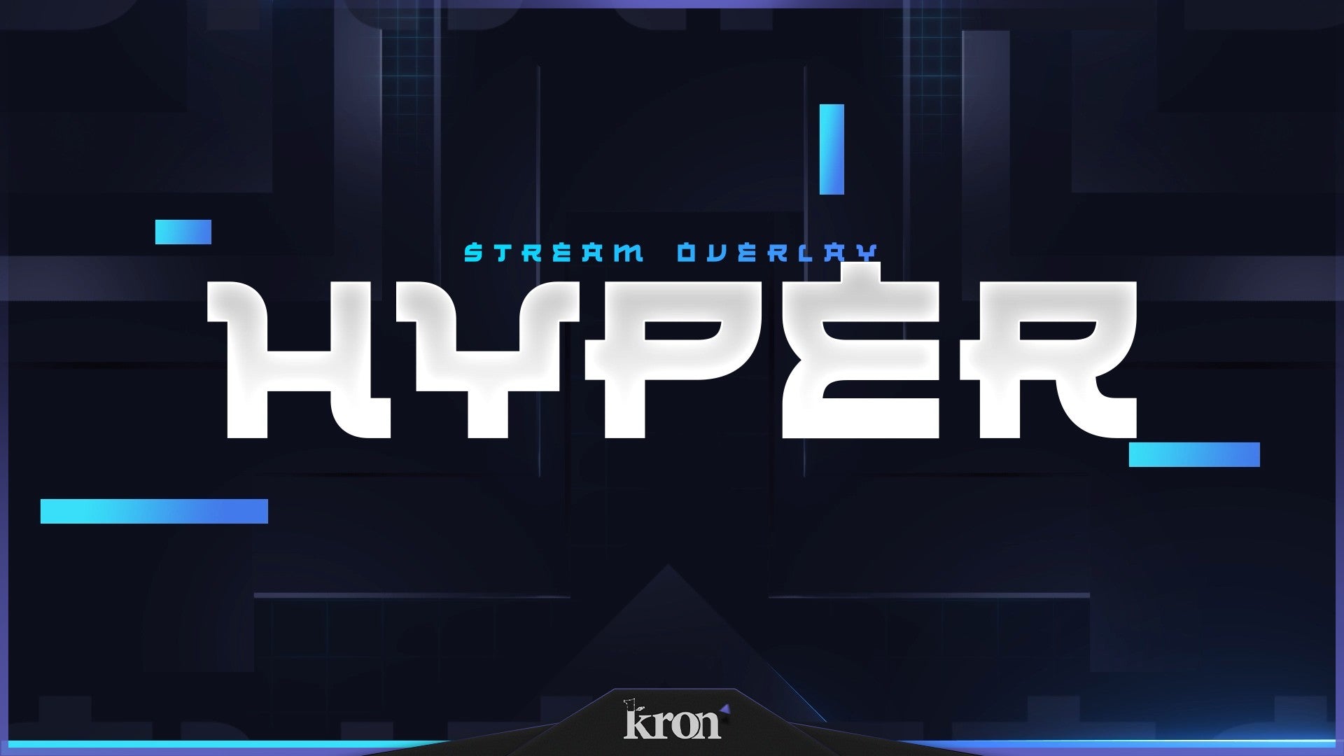 Hyper Stream Overlay for Twitch - Animated Blue Neon HUD Futuristic Speed Package with Alerts and Widgets | byKron