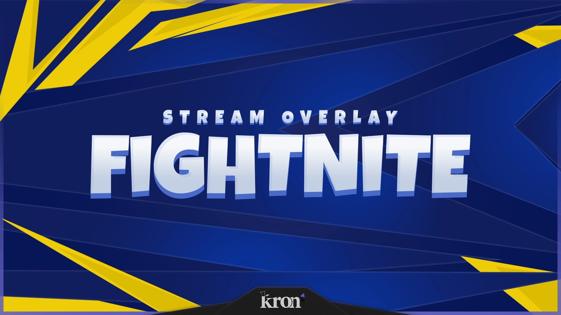 Fightnite Stream Overlay for Twitch - Animated Blue Fortnite Battle Action Game Package with Alerts and Widgets | byKron
