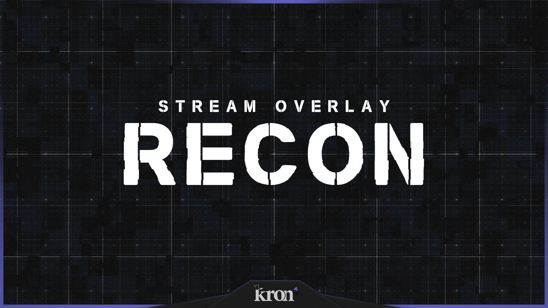 Recon Stream Overlay for Twitch - Animated Military Tactical Grid FPS Minimalist Package with Alerts and Widgets | byKron