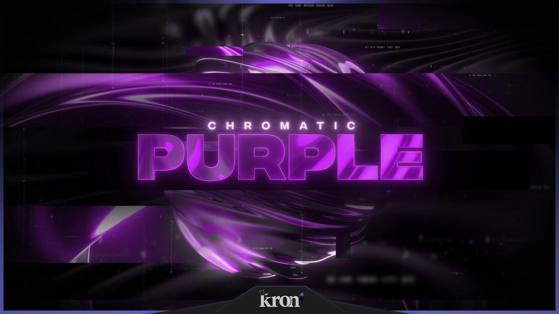 Chromatic Purple Stream Overlay for Twitch - Animated Deep Purple Glossy Cyber Synthwave Package with Alerts and Widgets | byKron