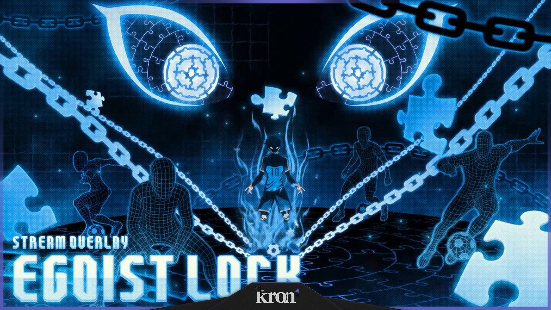 Egoist Lock Stream Overlay for Twitch - Animated Blue Chain Anime Competitive Focus Package with Alerts and Widgets | byKron