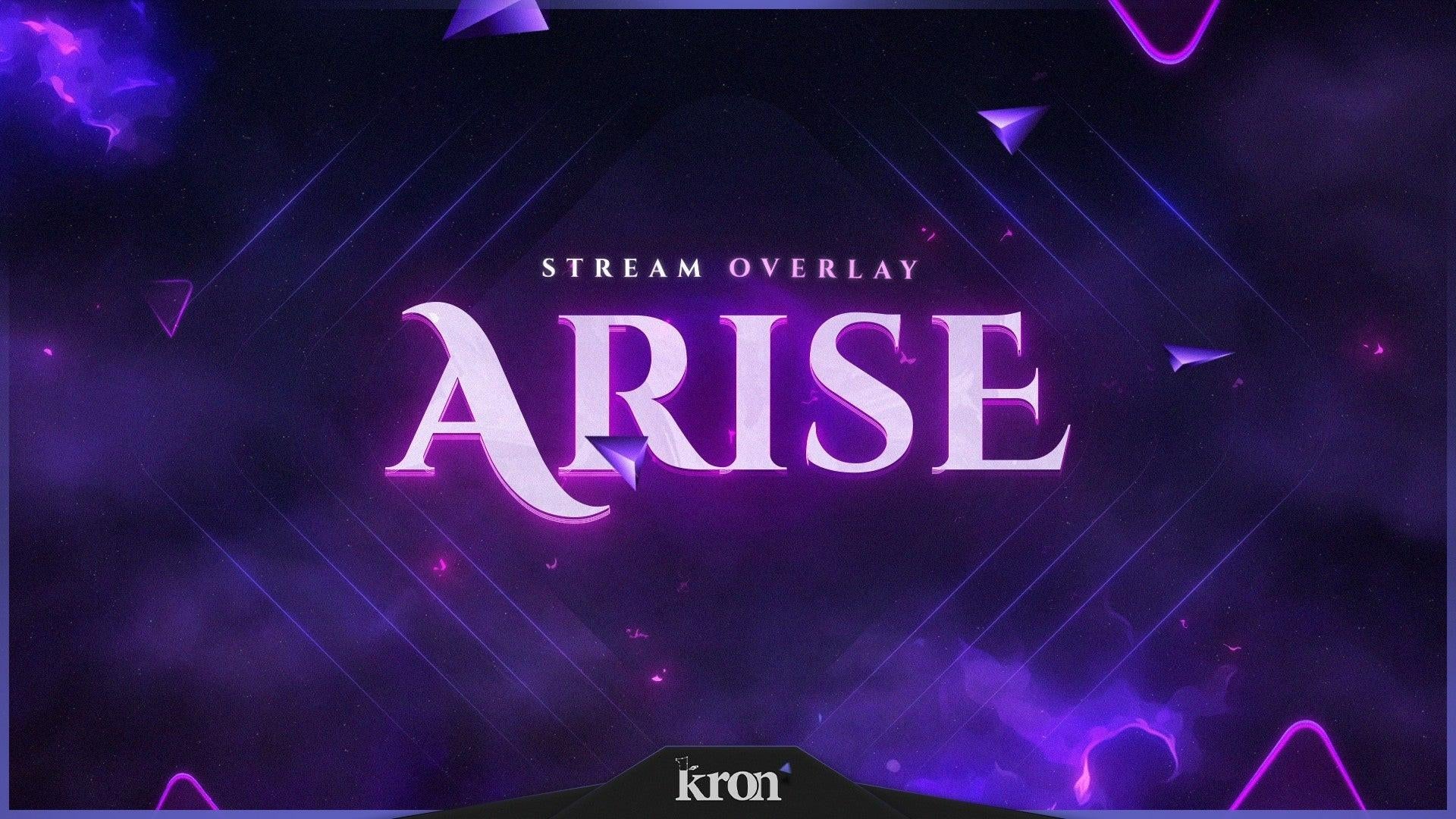 Arise Stream Overlay for Twitch - Animated Purple Solo Leveling Violet Power Synthwave Package with Alerts and Widgets | byKron