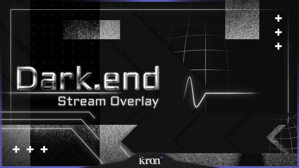 Darkend Stream Overlay for Twitch with minimalist dark aesthetic and clean futuristic tech lines