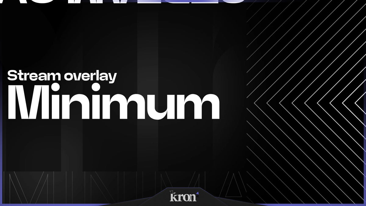 Minimum Stream Overlay for Twitch with clean typography, subtle geometric lines and balanced dark minimalist aesthetic