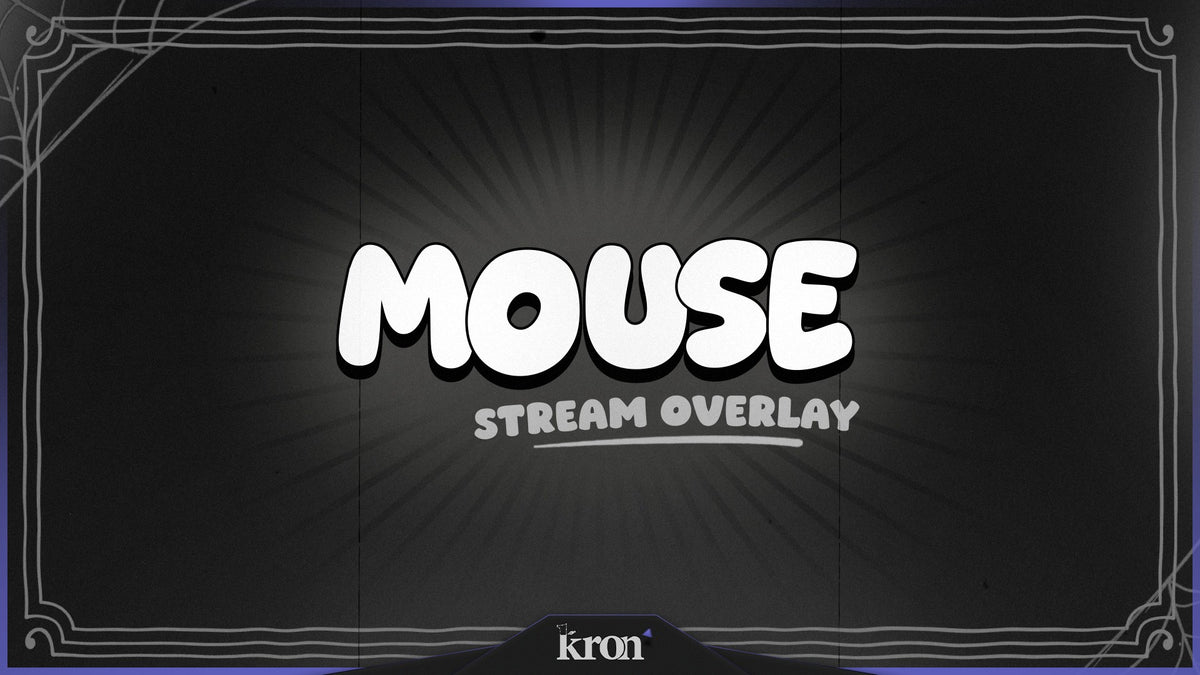 Mouse Stream Overlay for Twitch with vintage cinema aesthetic, playful retro design and relaxed cinematic style