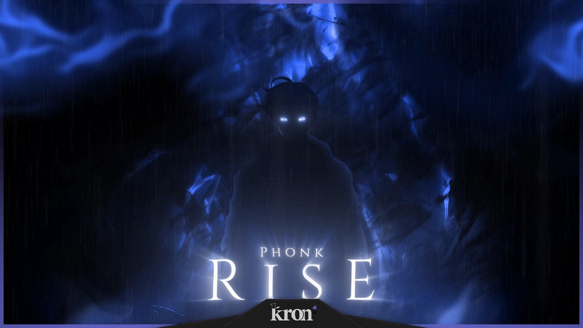 Phonk Rise Stream Overlay for Twitch with glowing eyes, shadow energy and haunting blue anime-inspired dark aesthetic
